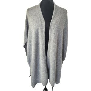 Halogen women’s dark gray one size open front oversized sweater shrug cardigan